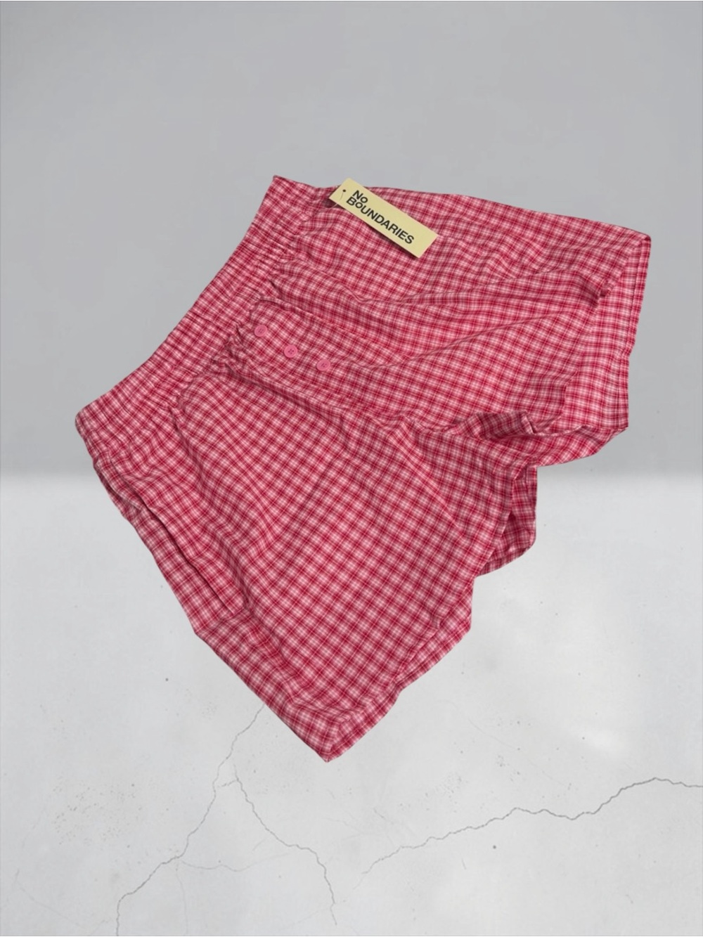 No Boundaries Pink Gingham High Waist Shorts